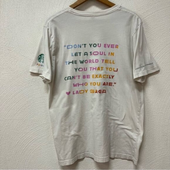 Starbucks Lady Gaga Pride T-shirt Born This Way Sz L - Picture 6 of 7